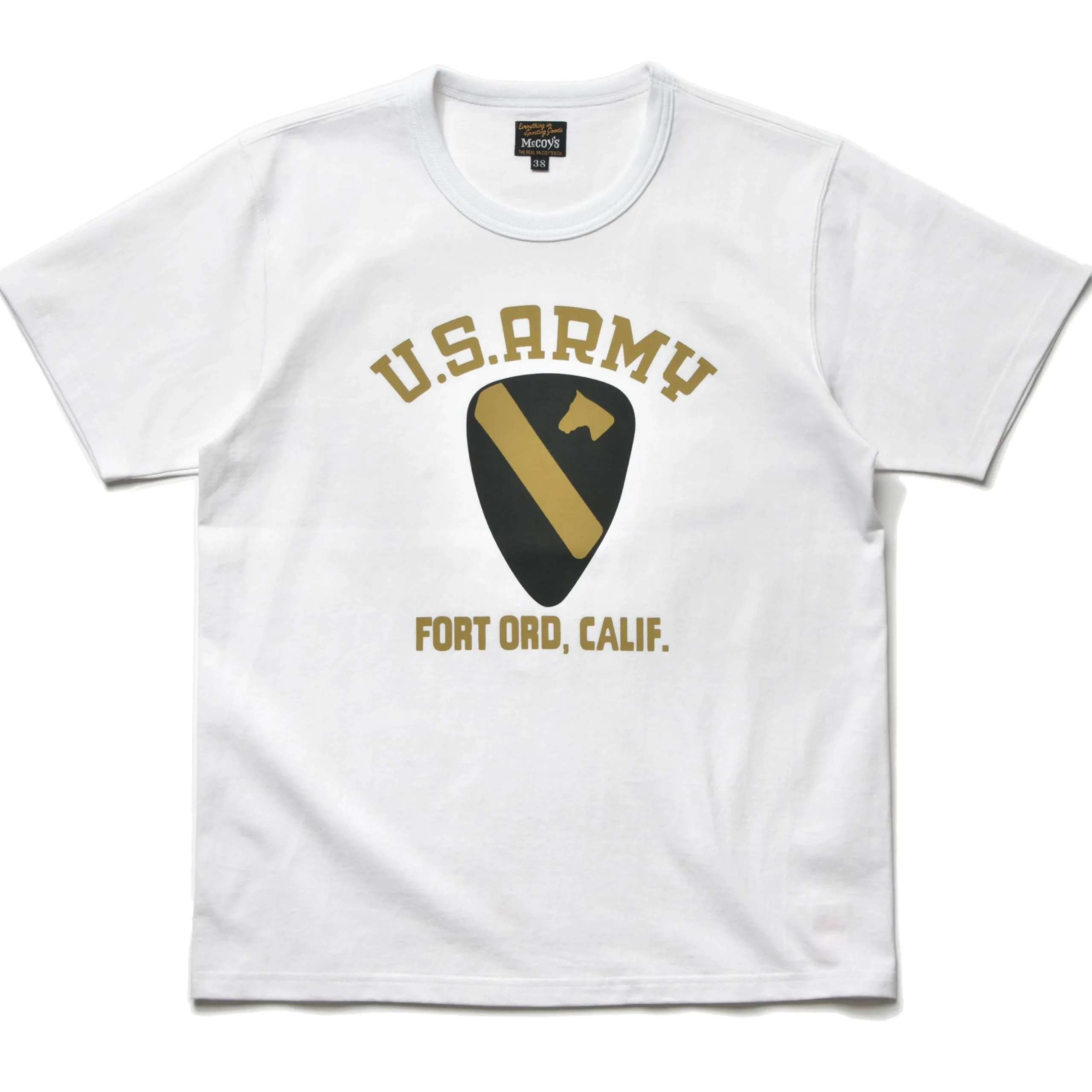 T-Shirts-The Real McCoy's Military Tee / Fort Ord 010 White