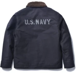 Military-The Real McCoy's N-1 Deck Jacket ( ) / Stencil Navy