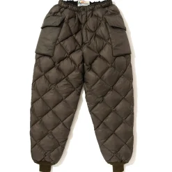 Pants-Joe McCoy Nylon Quilted Down Trousers Olive