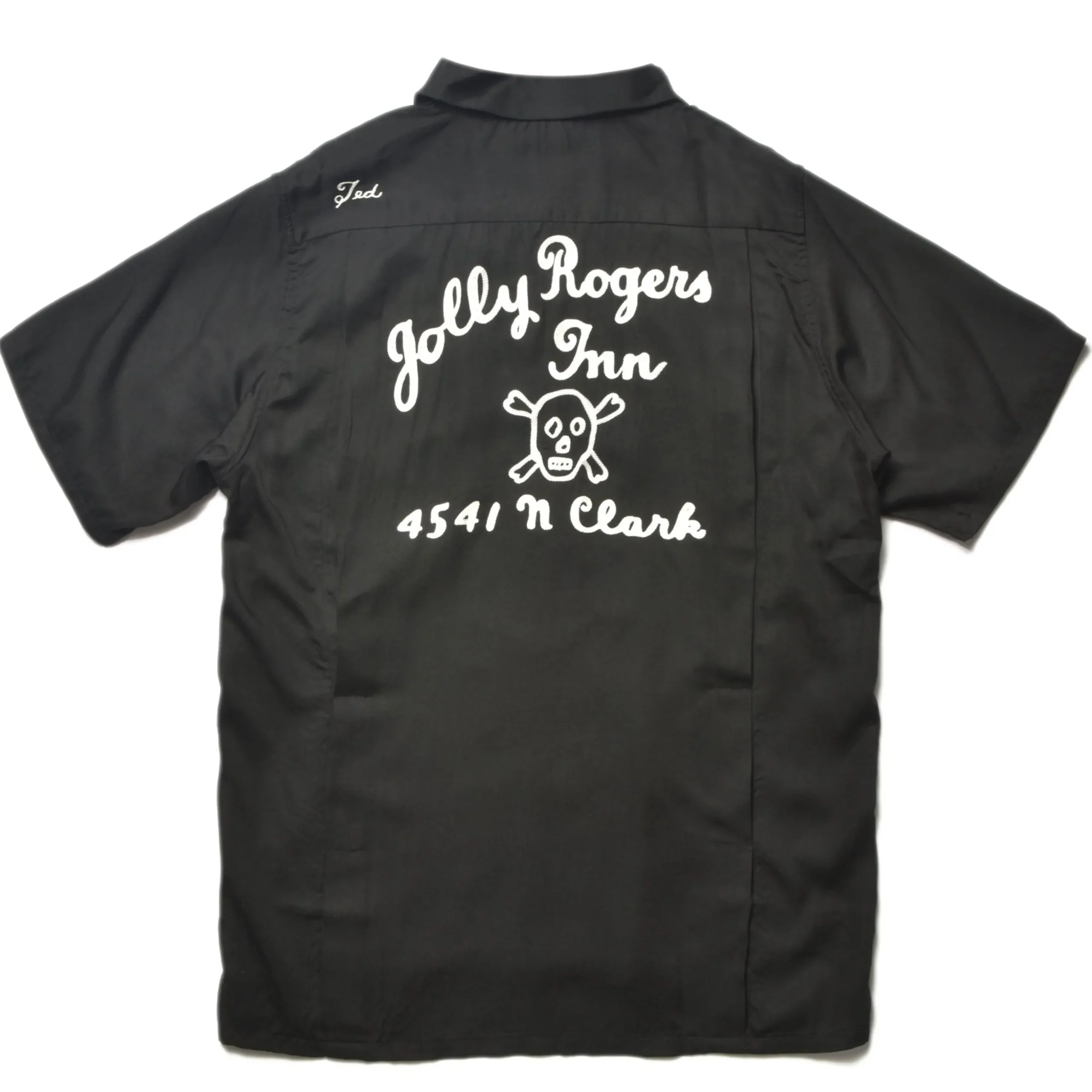 Shirts-Joe McCoy Rayon Bowling Shirt / Jolly Roger 030 Black