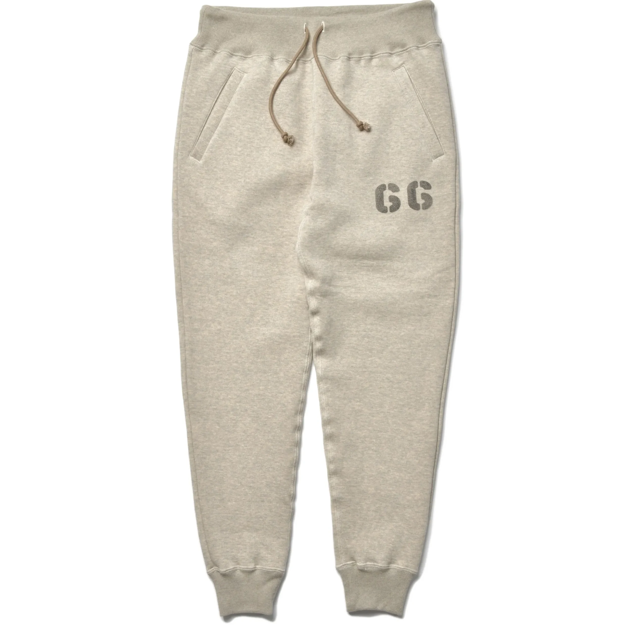 Sweatpants-Joe McCoy Ribbed Sweatpants / Dunbar Stencil 013 Oatmeal