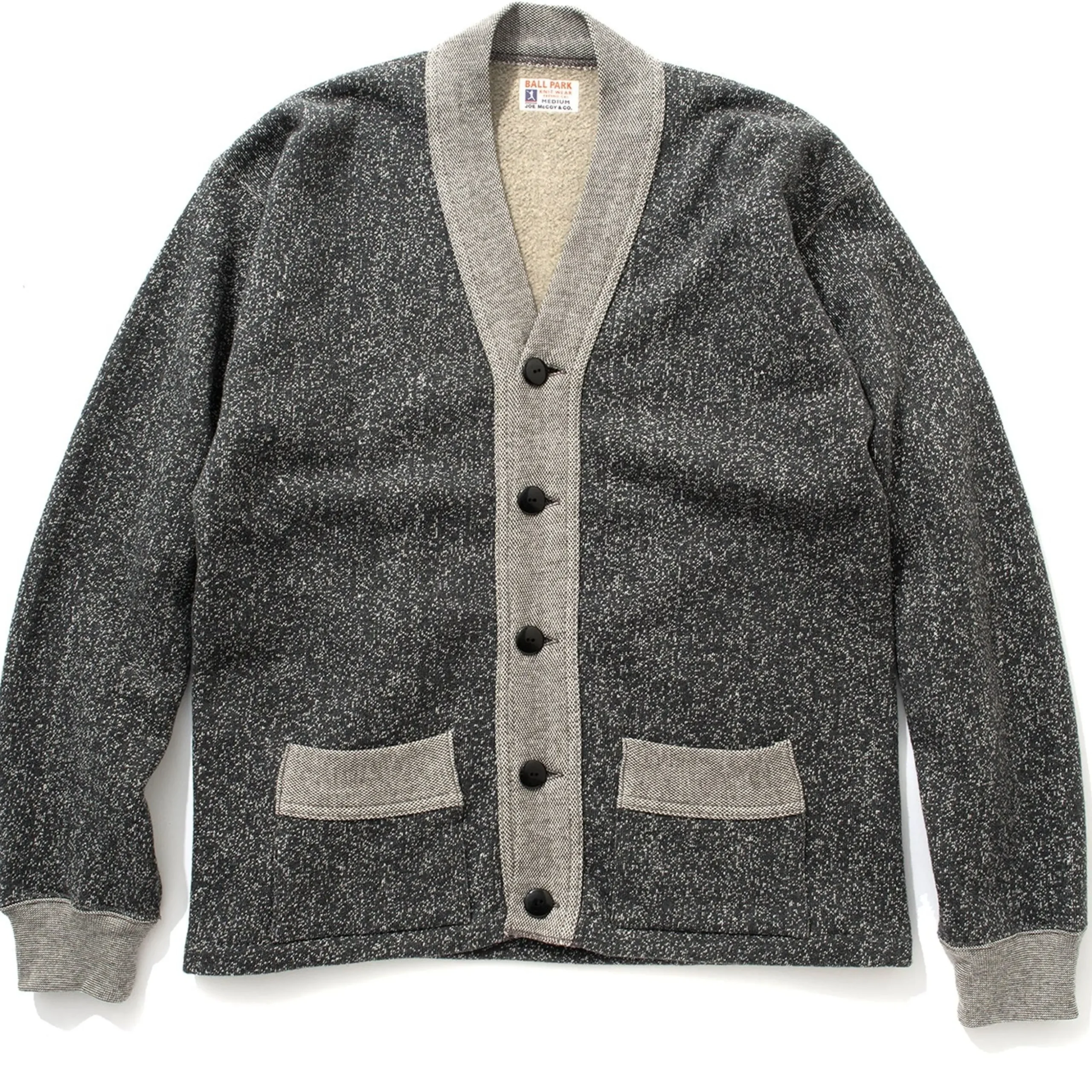 Sweatshirts-Joe McCoy Salt & Pepper Cotton Cardigan Grey