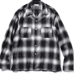 Shirts-Joe McCoy Shadow Check Rayon Shirt Silver Grey