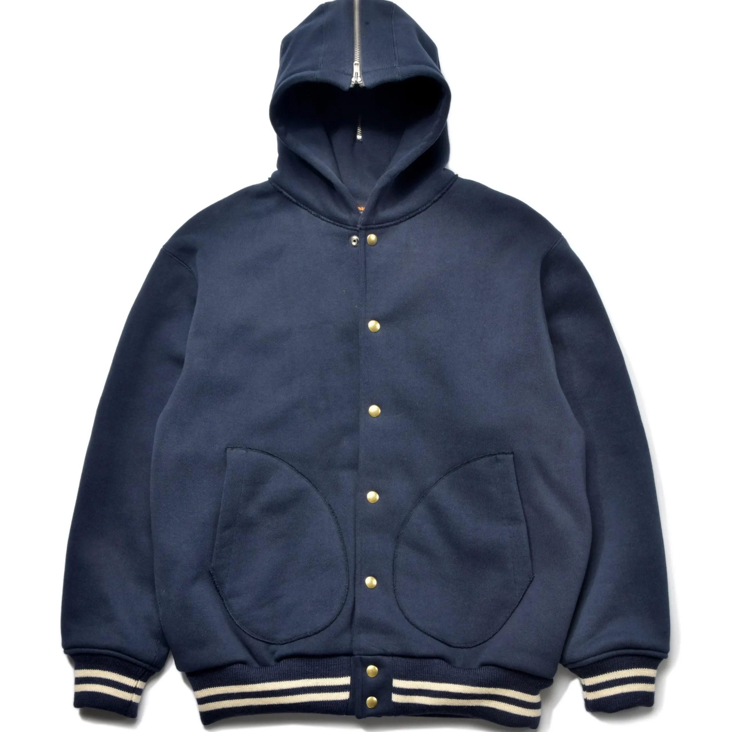 Sweatshirts-Joe McCoy Snap Button Hooded Sweatshirt 124 Midnight Blue