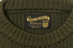 Knitwear-The Real McCoy's Sweater, Service Wool Olive