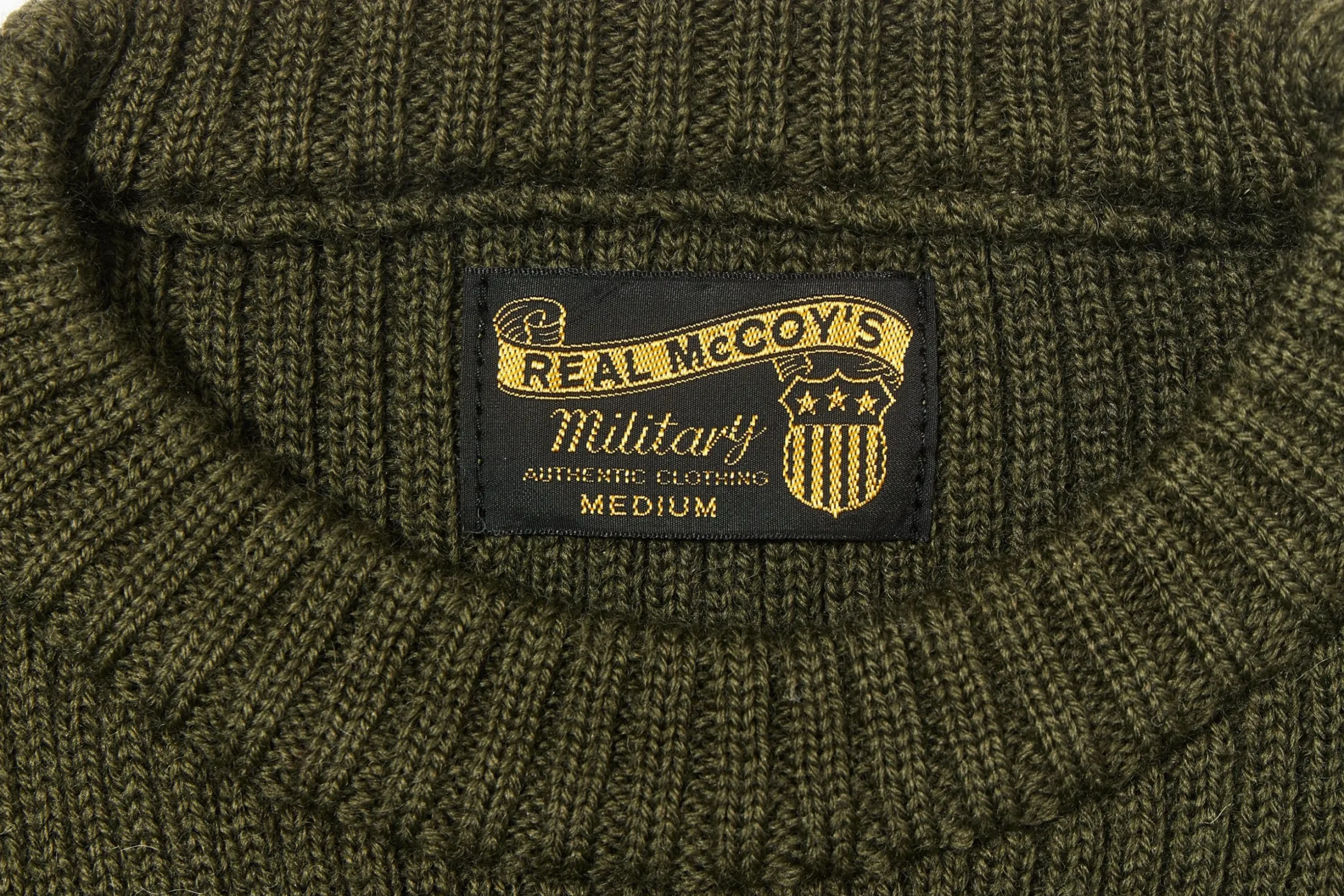 Knitwear-The Real McCoy's Sweater, Service Wool Olive