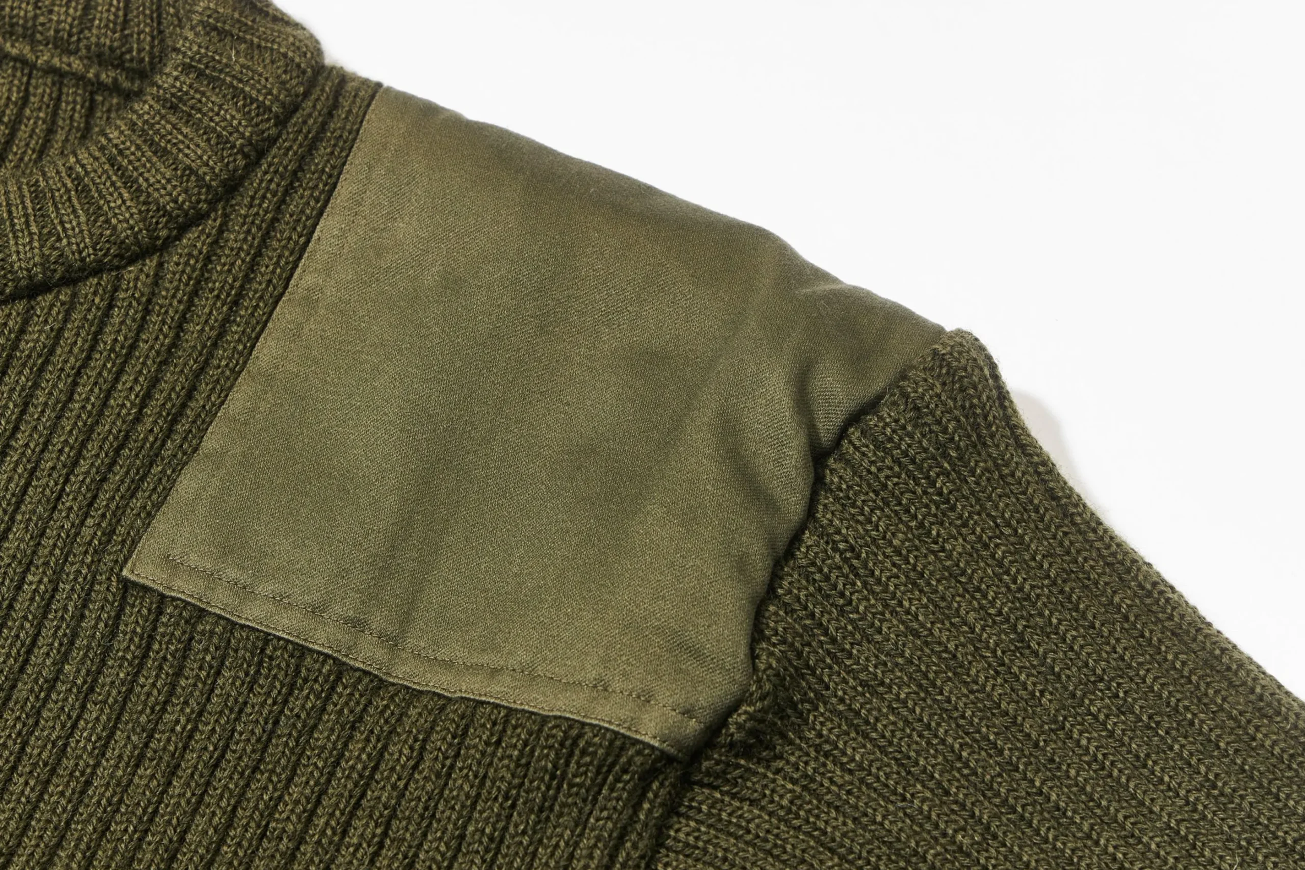 Knitwear-The Real McCoy's Sweater, Service Wool Olive