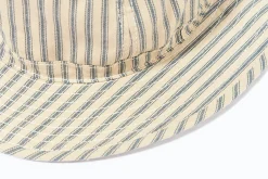 Hats-The Real McCoy's Ticking Stripe Daisy-Mae Hat 012 Ecru