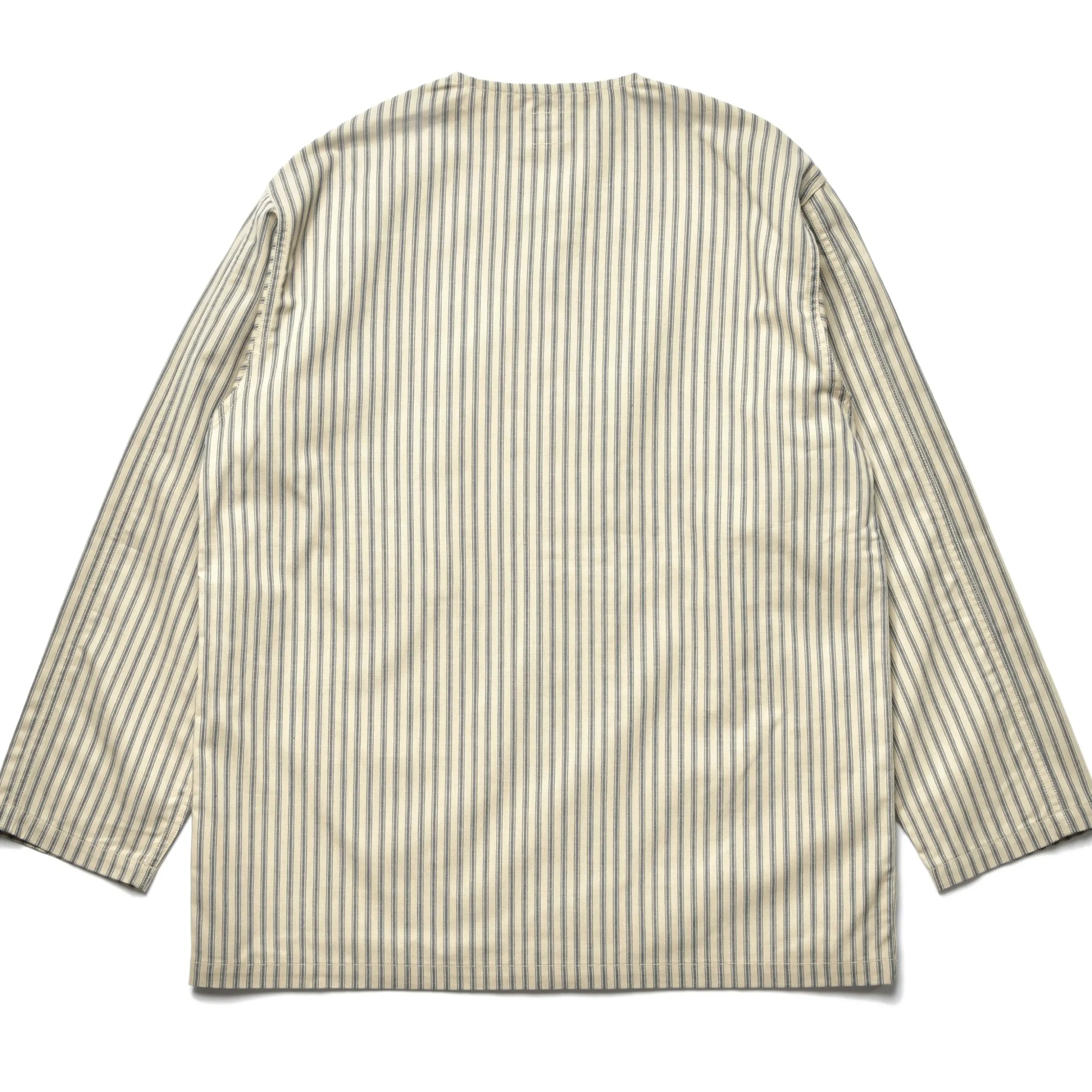 Shirts-The Real McCoy's Ticking Stripe Pajama Shirt 012 Ecru