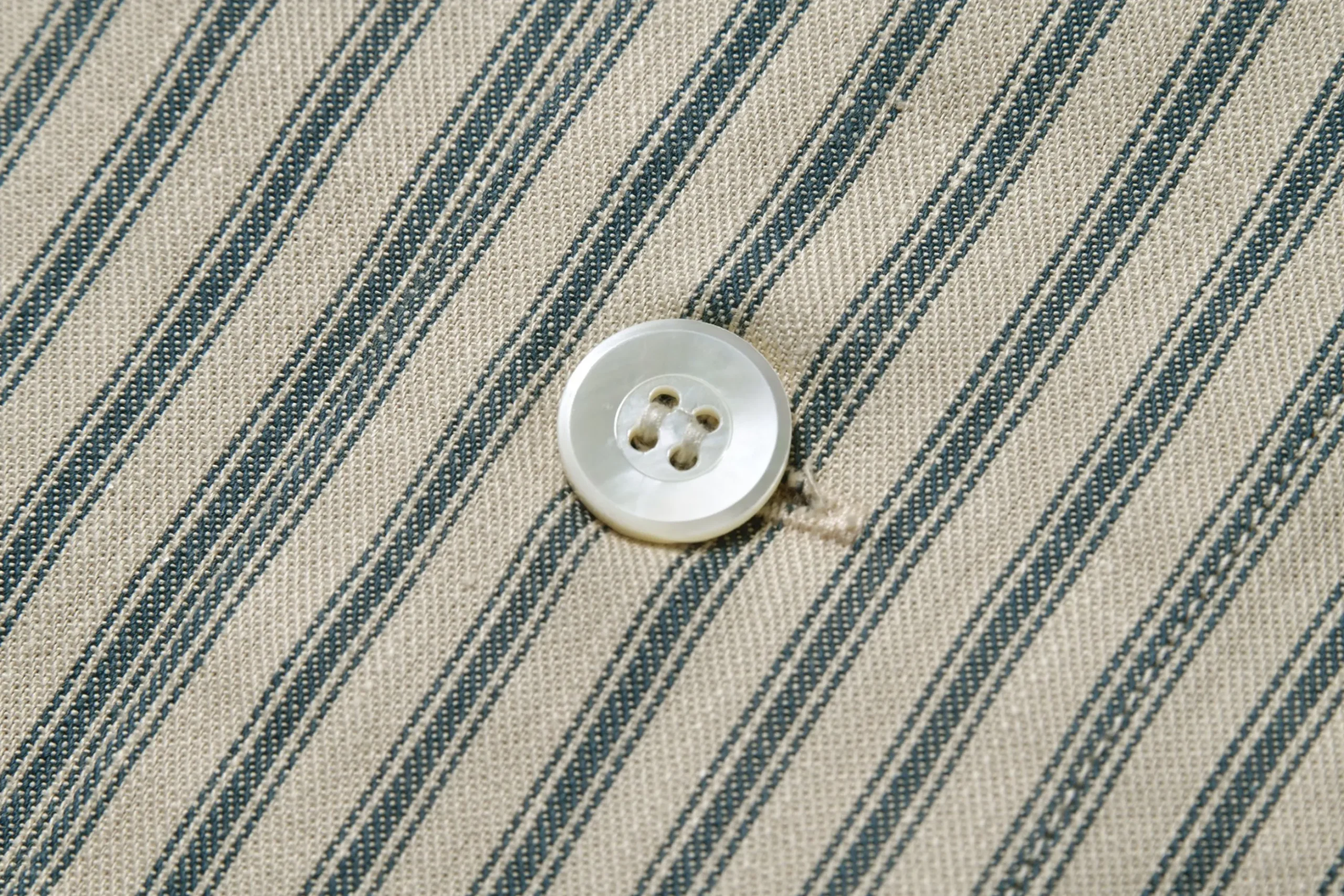 Shirts-The Real McCoy's Ticking Stripe Pajama Shirt 012 Ecru