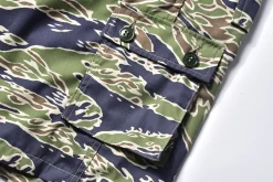 Shorts-The Real McCoy's Tiger Camouflage Civilian Shorts / Late War 160 Green