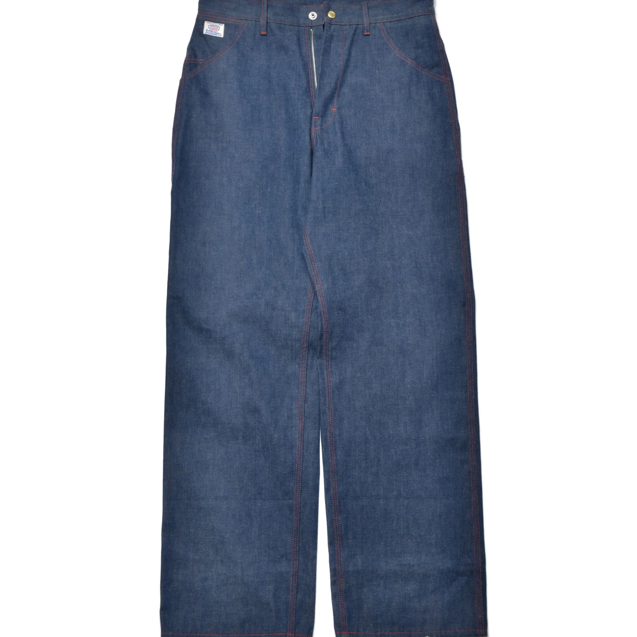 Pants-Joe McCoy Triple-Stitched Denim Work Trousers 141 Indigo