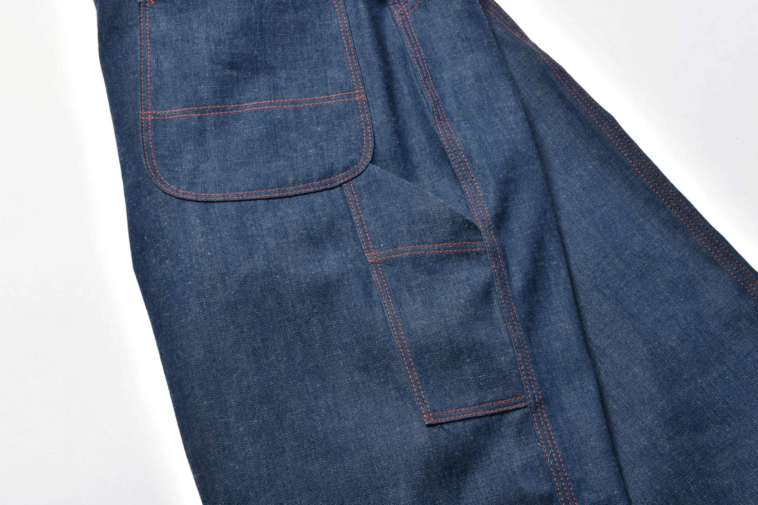 Pants-Joe McCoy Triple-Stitched Denim Work Trousers 141 Indigo