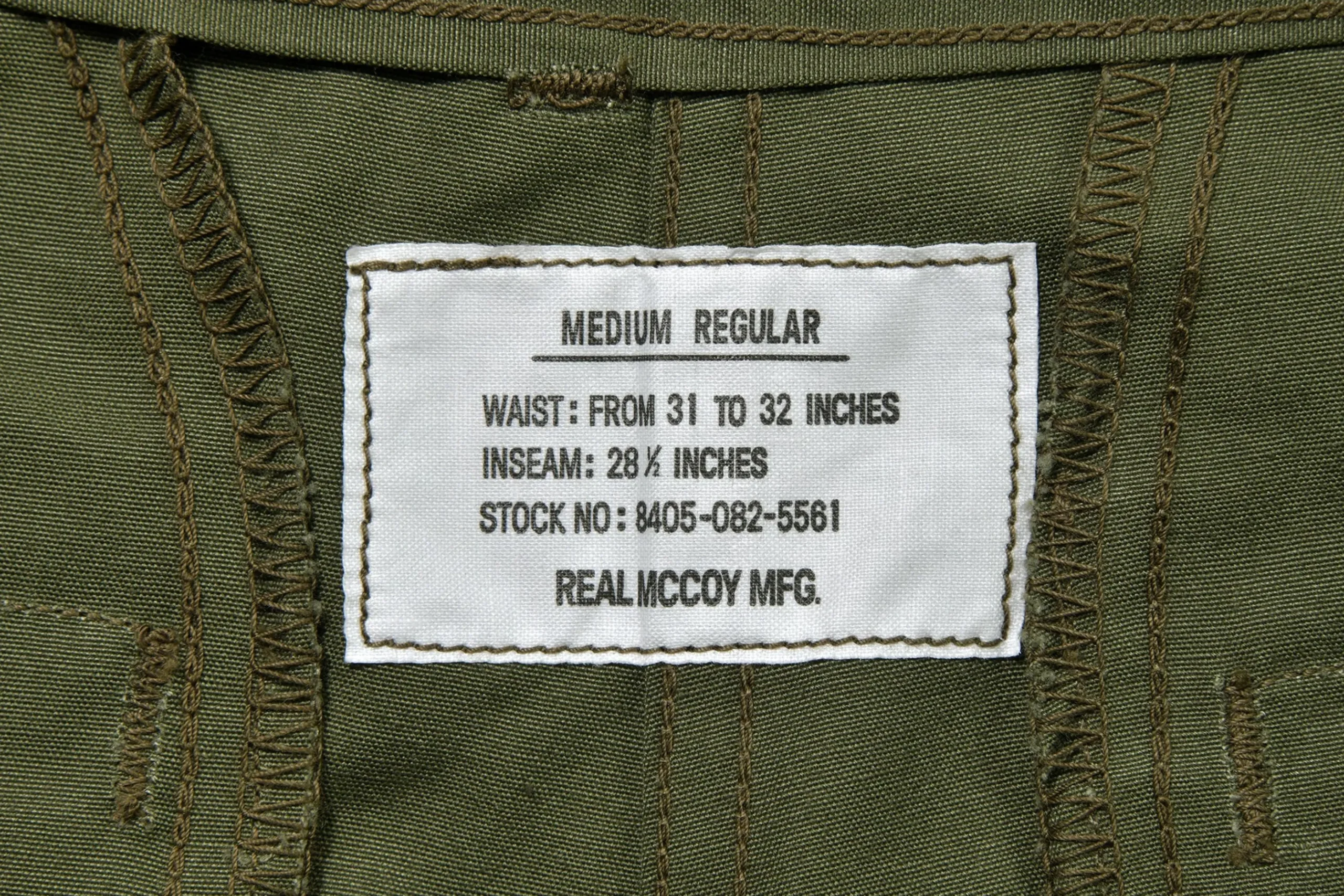 Pants-The Real McCoy's Trousers, Man'S, Combat, Tropical (Model 220) 150 Olive