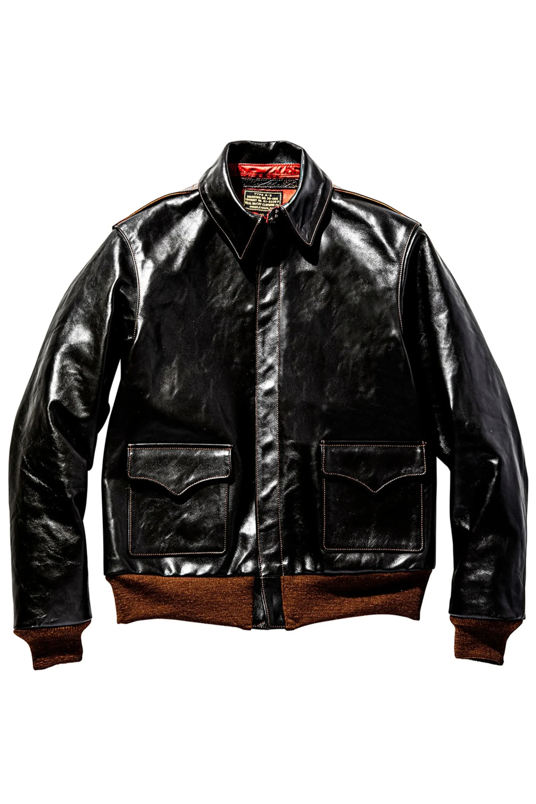 Leather-The Real McCoy's Type A-2 Real Mccoy Mfg. / Red Silk Seal Brown