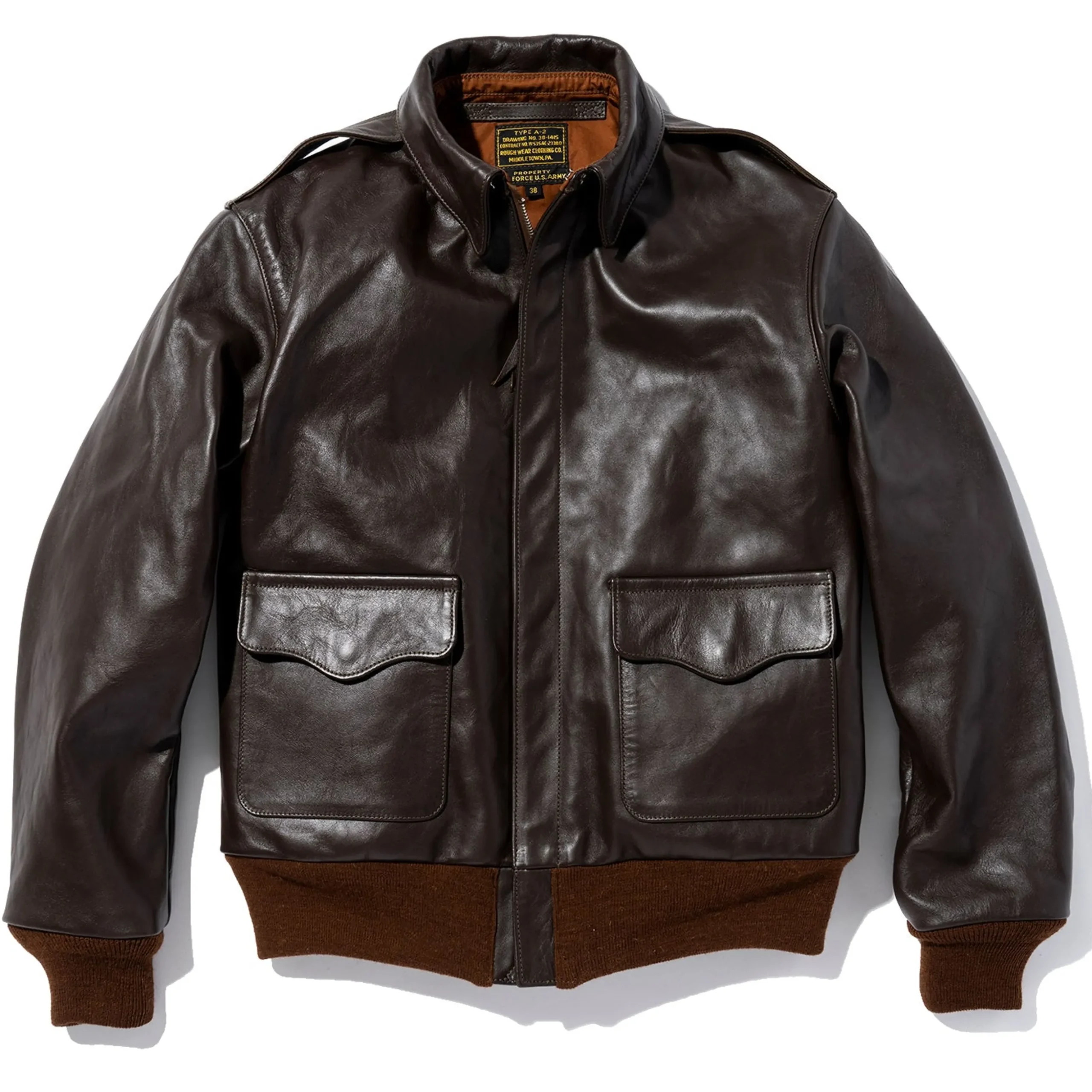 Leather-The Real McCoy's Type A-2 Rough Wear Clothing Co. 051 Seal Brown