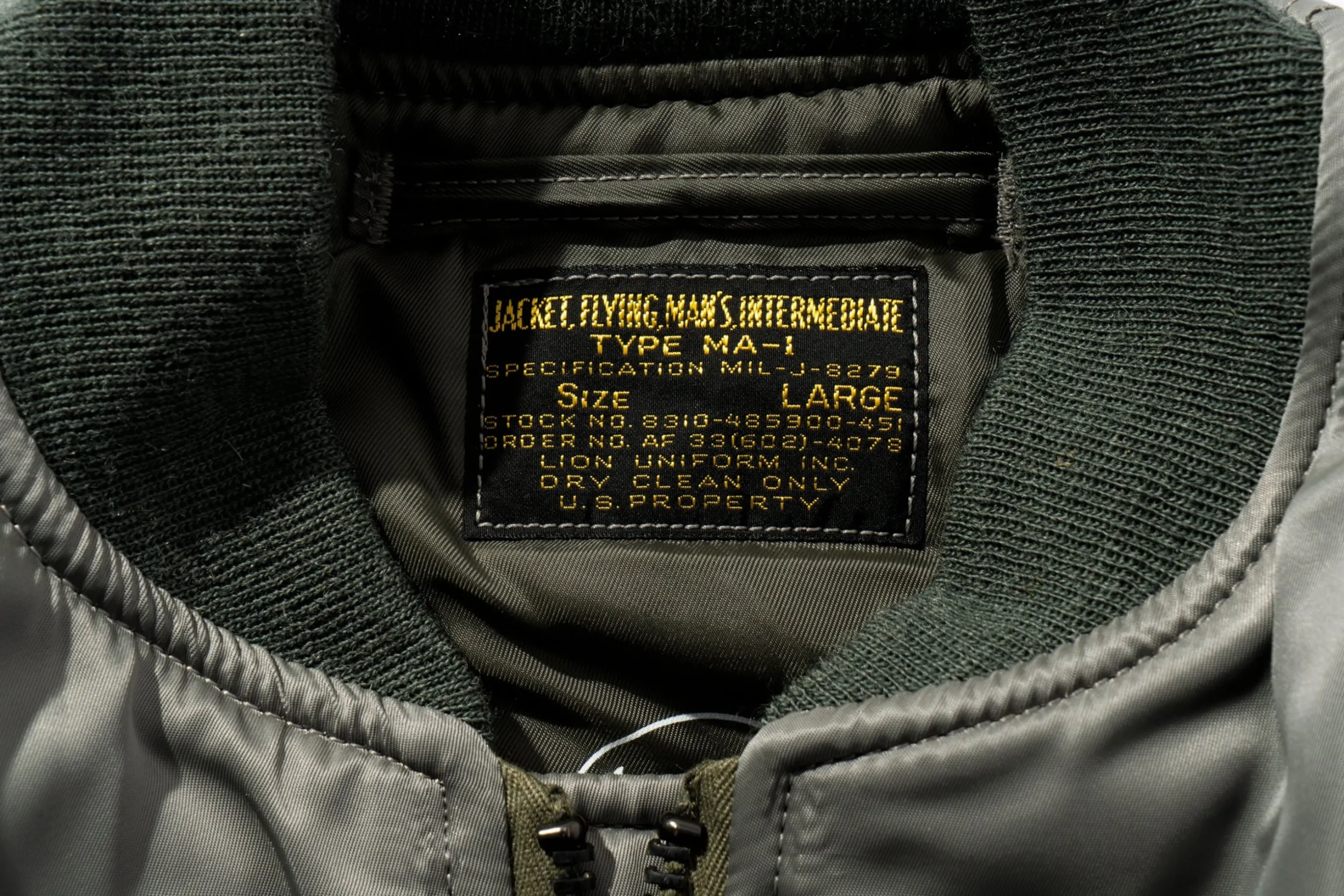 Military-The Real McCoy's Type Ma-1 Lion Uniform Inc. (Decal) Grey