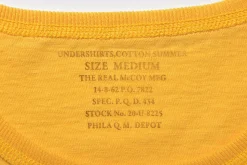 T-Shirts-The Real McCoy's Undershirts, Cotton, Summer 60 Yellow