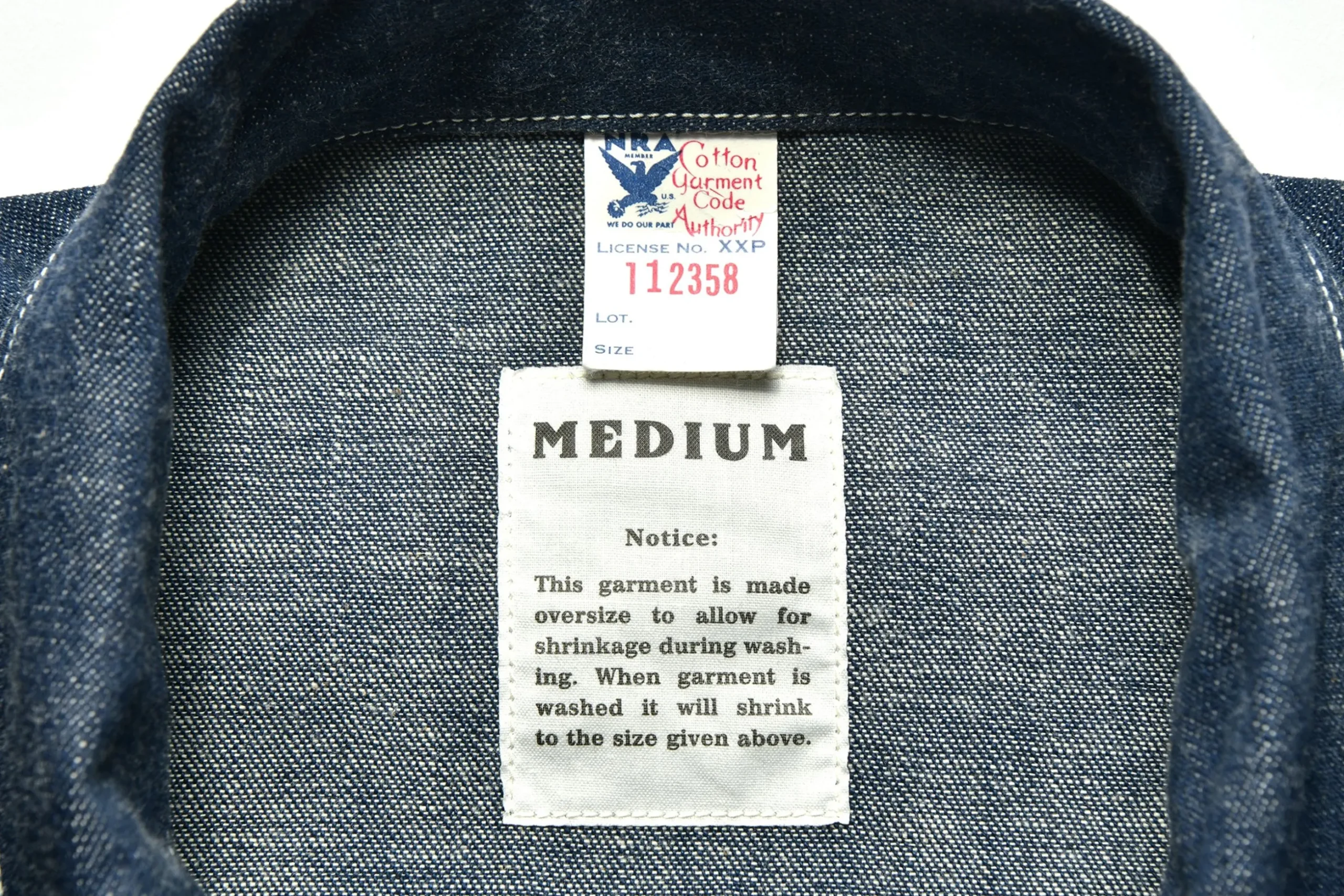 Military-The Real McCoy's Uniform, Work, Blue Denim 141 Indigo