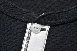 T-Shirts-Joe McCoy Union Henley Undershirt S/S 030 Black