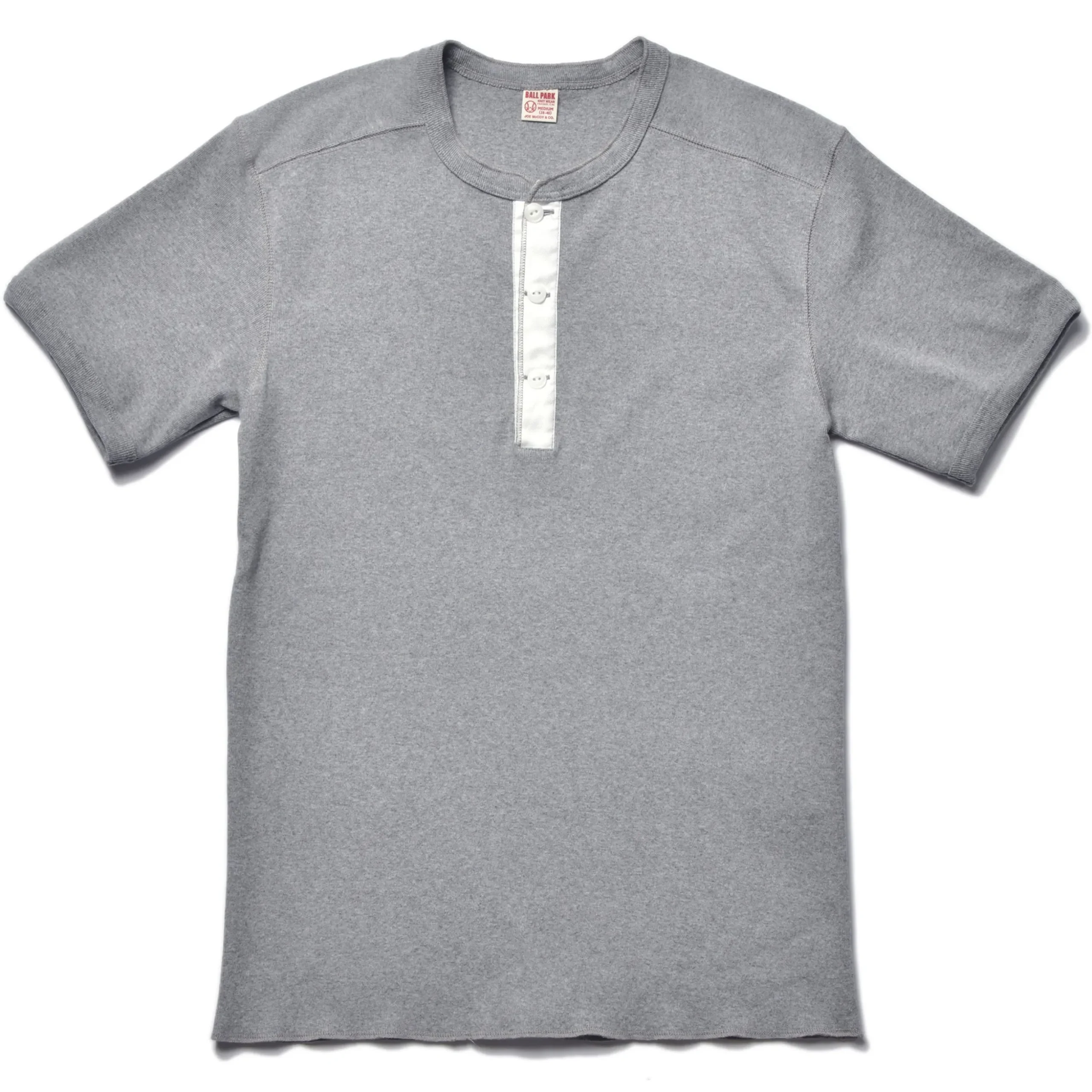 T-Shirts-Joe McCoy Union Henley Undershirt S/S 021 Medium Gray