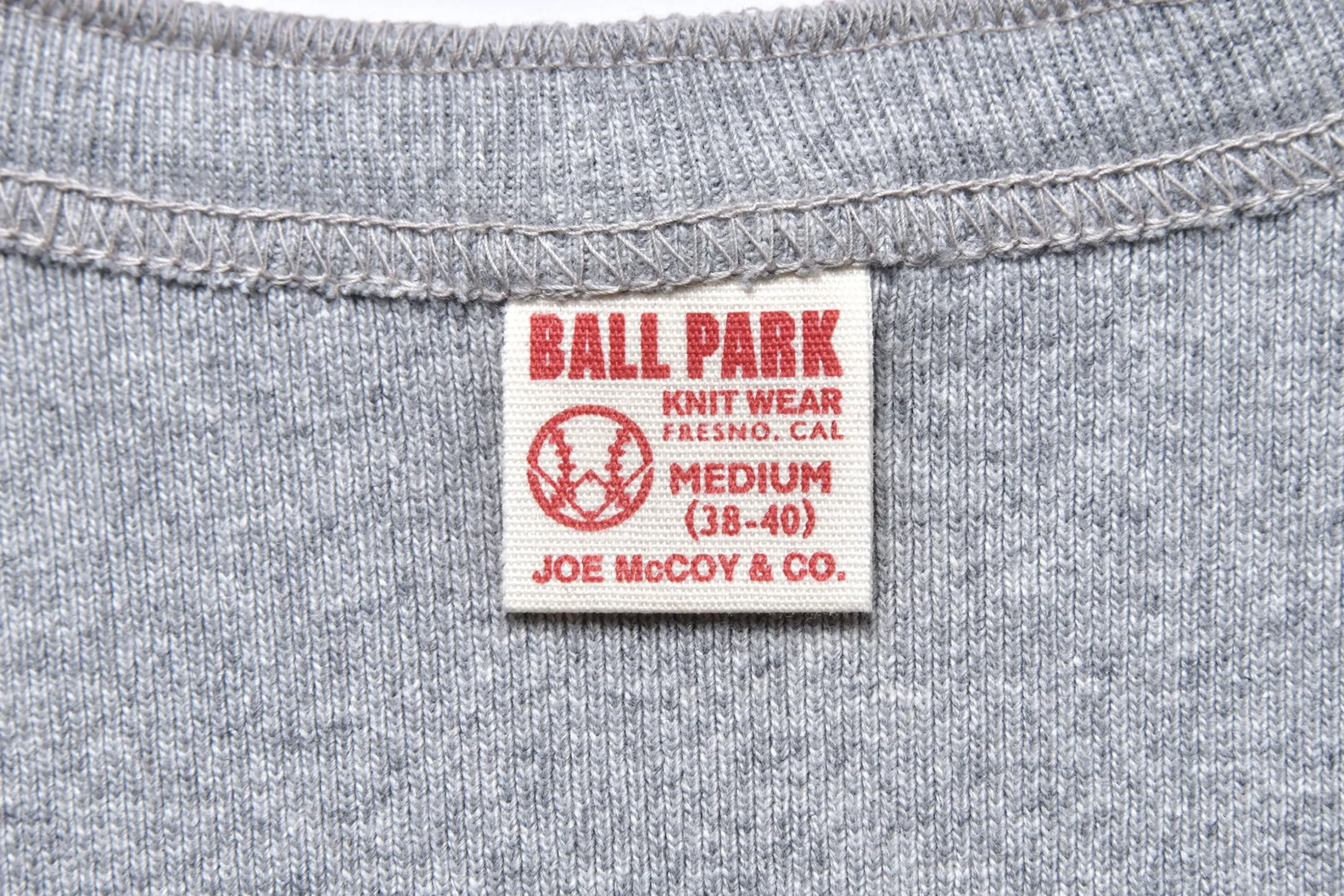T-Shirts-Joe McCoy Union Henley Undershirt S/S 021 Medium Gray