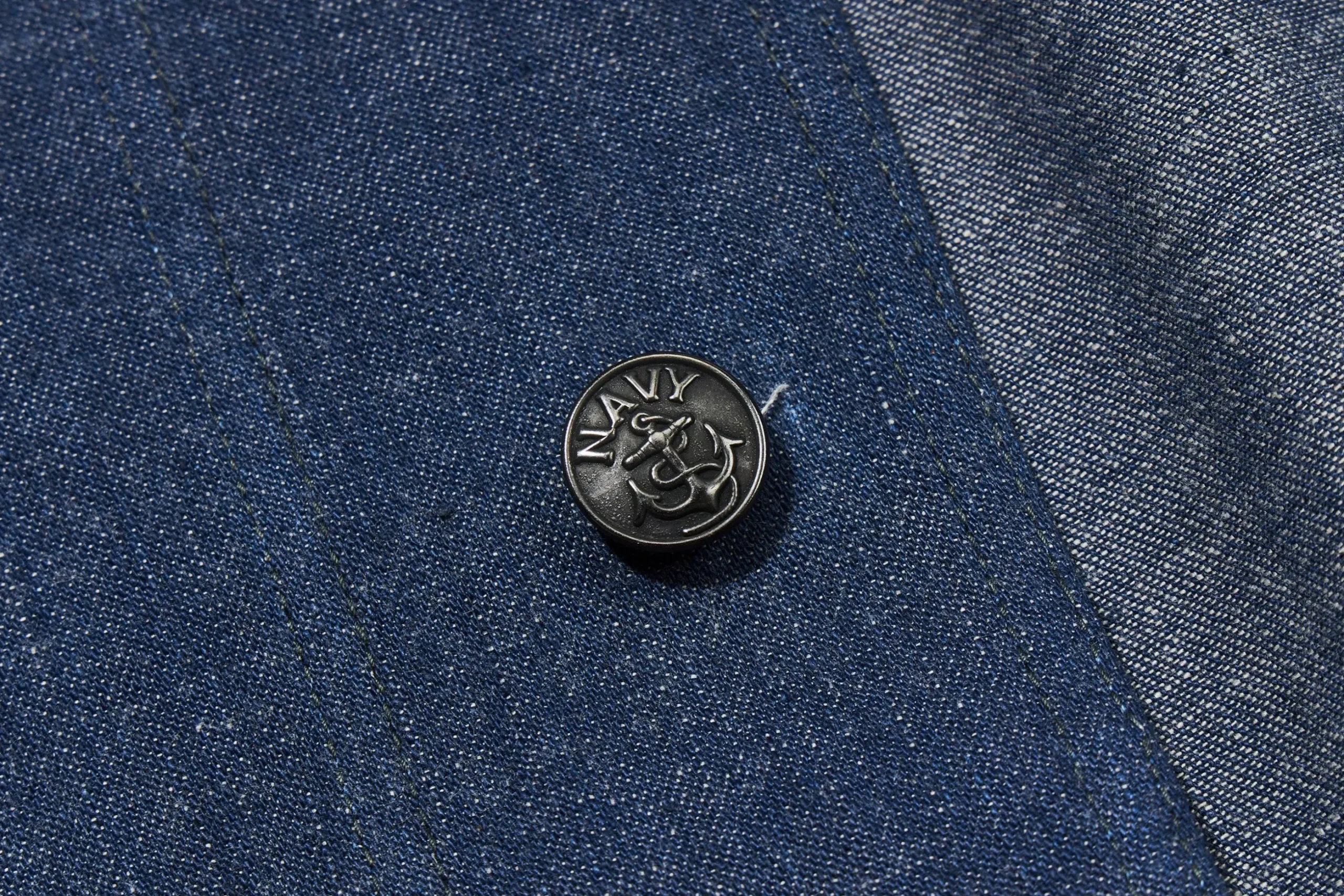 Military-The Real McCoy's U.S. Navy Denim Dungaree Jumper 141 Indigo