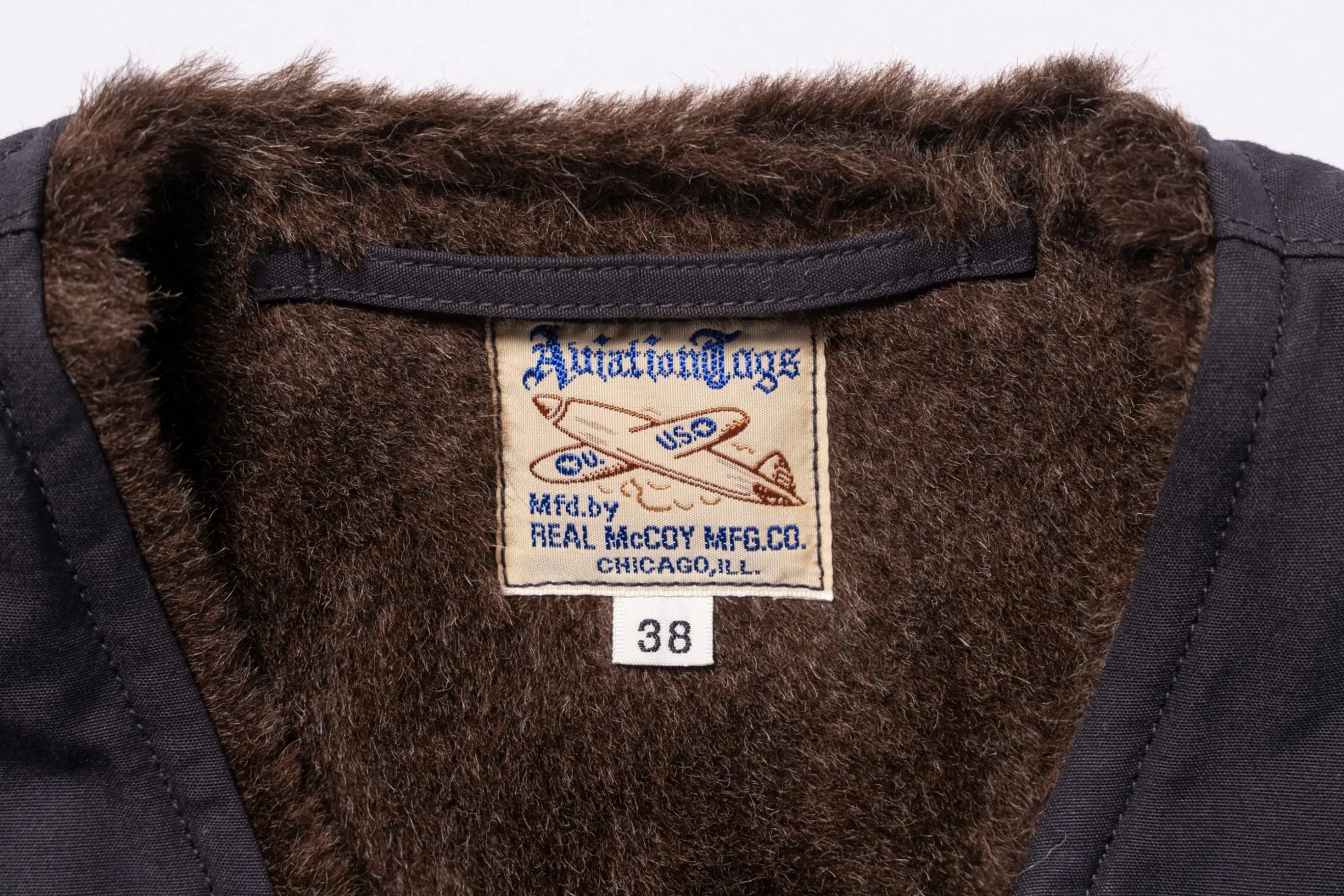 Military-The Real McCoy's Usn Alpaca Vest Navy