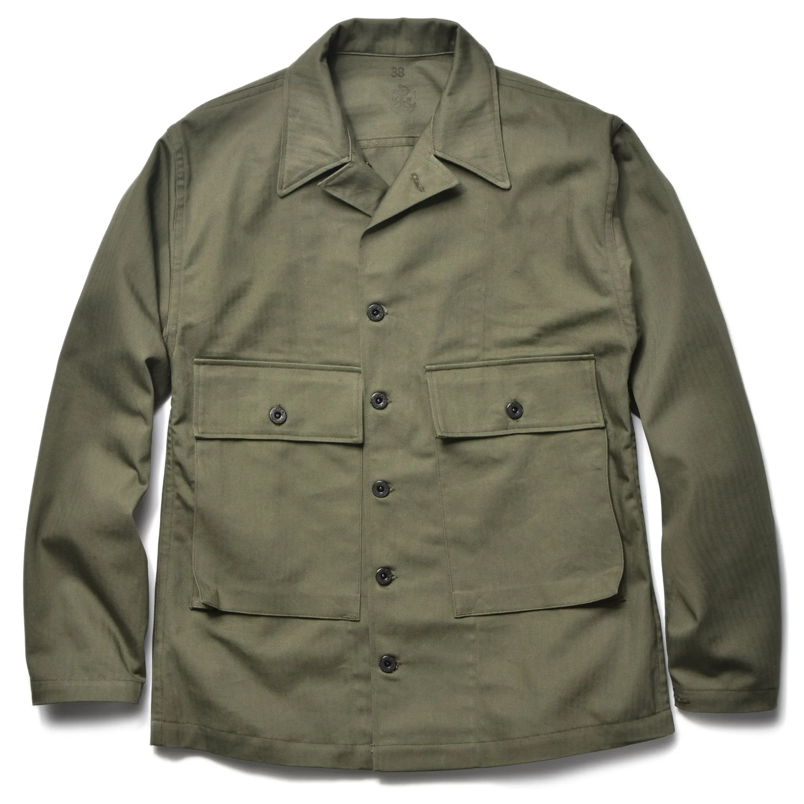 Military-The Real McCoy's U.S.N. Jackets Herringbone Twill 150 Olive