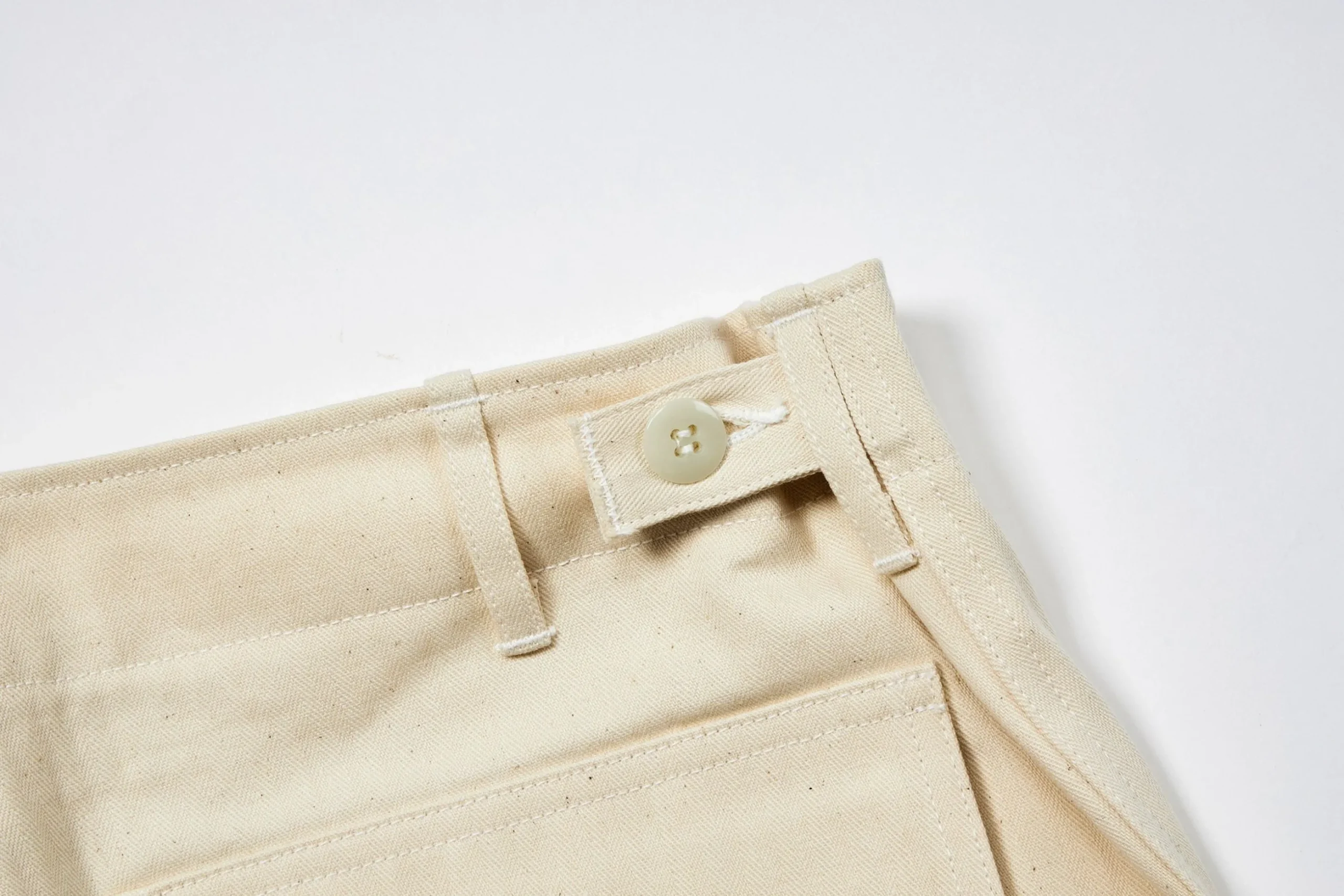 Pants-Joe McCoy Utility Trousers / White Hbt 012 Ecru