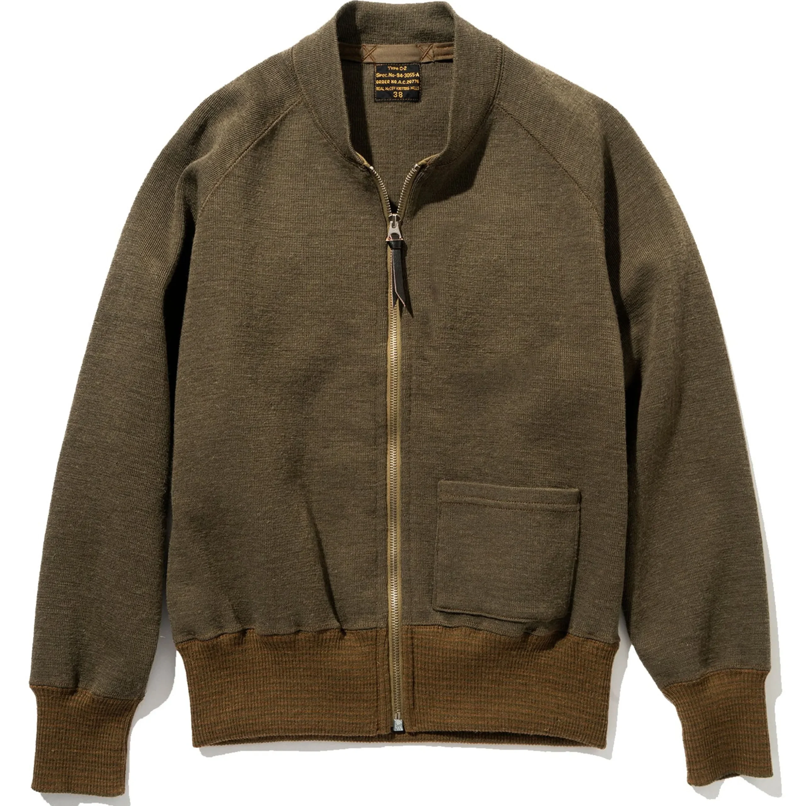 Knitwear-The Real McCoy's Vest,Flying Winter, Type C-2 160 Olive