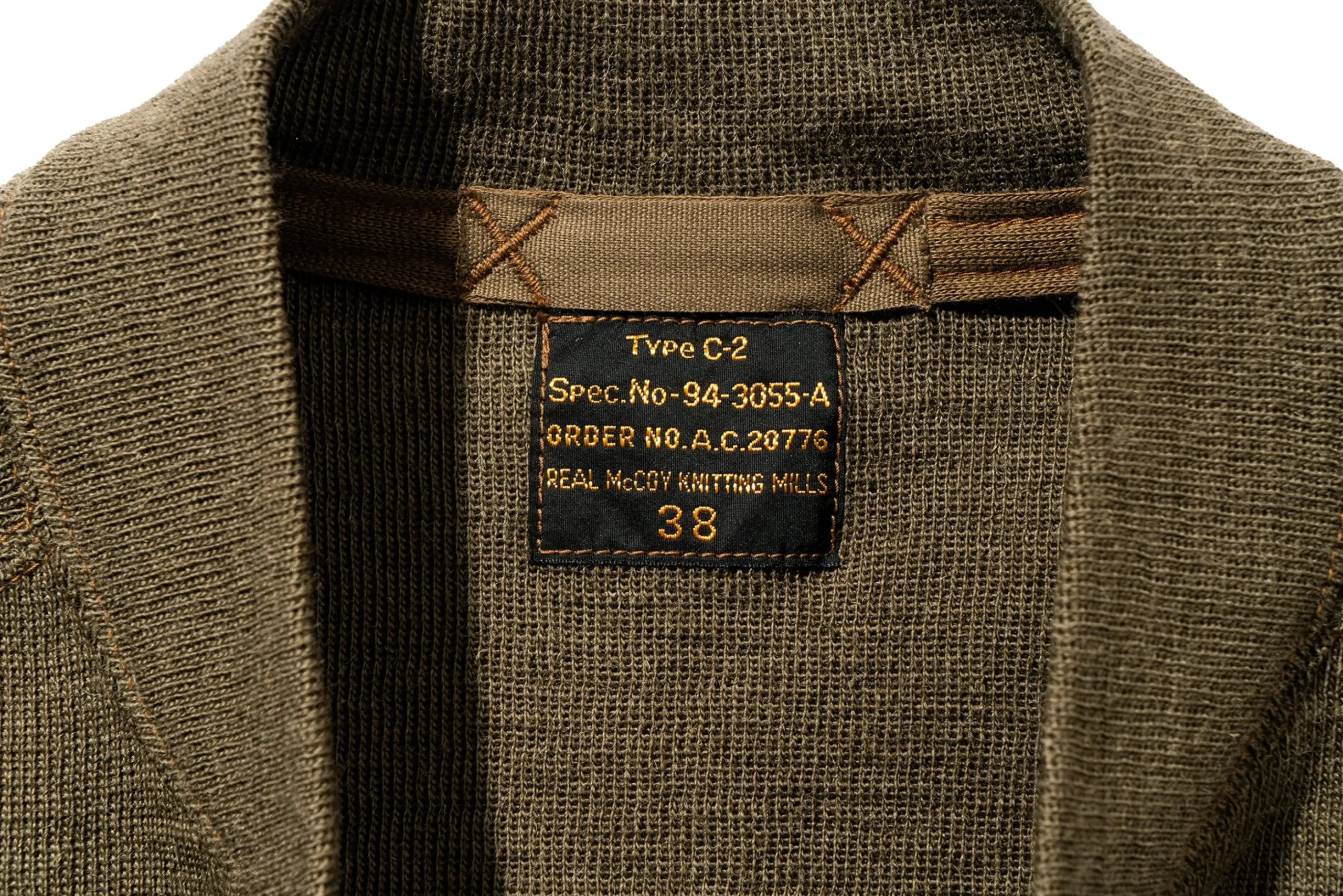 Knitwear-The Real McCoy's Vest,Flying Winter, Type C-2 160 Olive