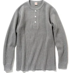 Thermal Shirts-Joe McCoy Waffle Henley Shirt L/S 020 Grey