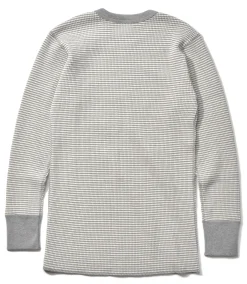 Thermal Shirts-Joe McCoy Waffle Stripe Thermal Shirt L/S White/ Gray