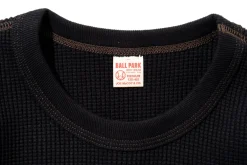 Thermal Shirts-Joe McCoy Waffle Thermal Shirts Long Sleeve 030 Black