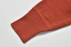 Thermal Shirts-Joe McCoy Western Cardigan Stitch Henley Shirt 093 Brick Red